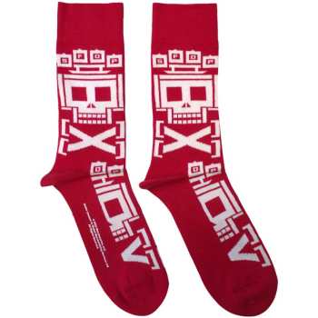 Merch Five Finger Death Punch: Five Finger Death Punch Unisex Ankle Socks: Pixeled Skull Repeat