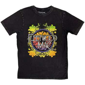 Merch Fleetwood Mac: Stone Wash Póló Circle Floral Logo Fleetwood Mac
