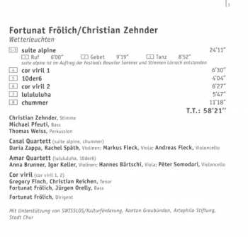 CD Fortunat Frölich: Wetterleuchten