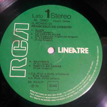 LP Francesco De Gregori: Il Mondo Di Francesco De Gregori CLR