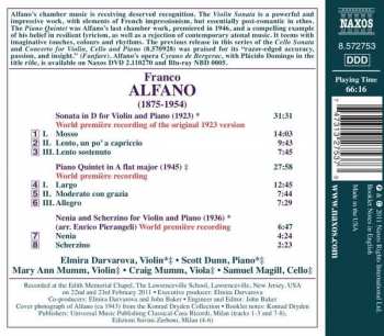 CD Franco Alfano: Violin Sonata; Piano Quintet