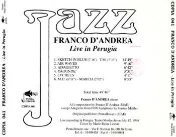 CD Franco D'Andrea: Live In Perugia