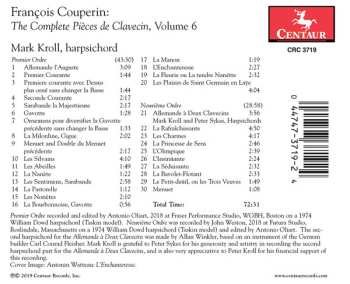 CD François Couperin: The Complete Pièces de Clavecin, Vol. 6