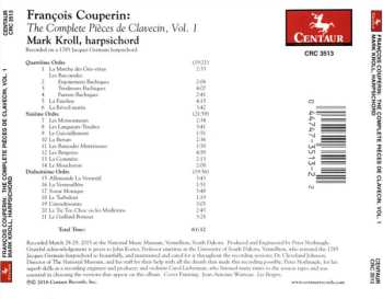 CD François Couperin: The Complete Pièces de Clavecin, Vol. 1
