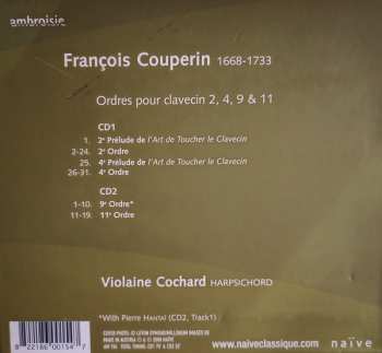 2CD François Couperin: Ordres Pour Clavecin 2, 4, 9 & 11 DIGI