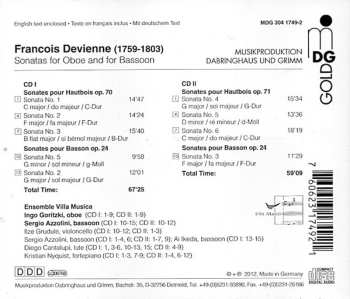 2CD François Devienne: Sonatas For Oboe And B.C. / Sonatas For Bassoon And B.C.