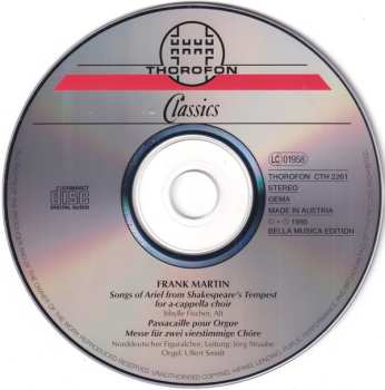 CD Frank Martin: Songs Of Ariel / Passacaille Pour Orgue / Messe