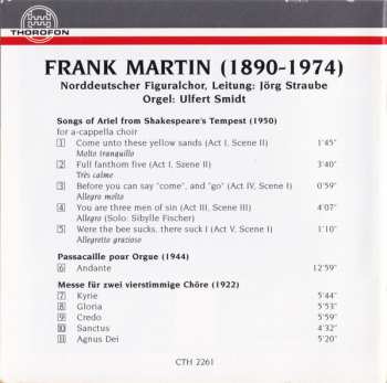 CD Frank Martin: Songs Of Ariel / Passacaille Pour Orgue / Messe