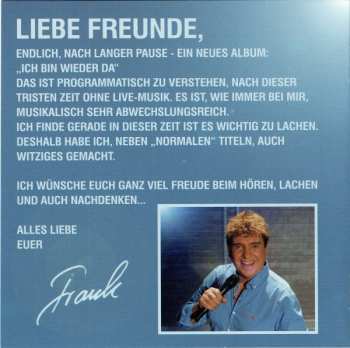 CD Frank Schöbel: Ich Bin Wieder Da