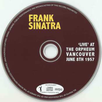 CD Frank Sinatra: 'Live' At The Orpheum, Vancouver, June 8th 1957