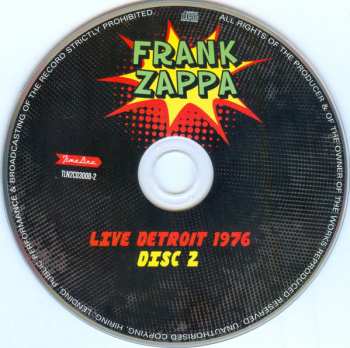 2CD Frank Zappa: Live Detroit 1976 (New Improved Recipe)