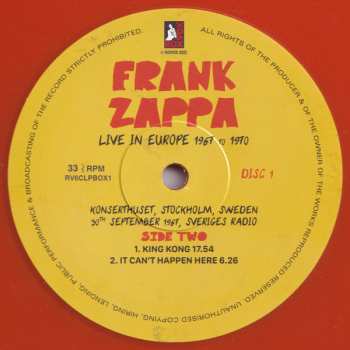 6LP/Dobozkészlet Frank Zappa: Live In Europe 1967 To 1970 NUM | CLR