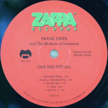 LP Frank Zappa: One Size Fits All