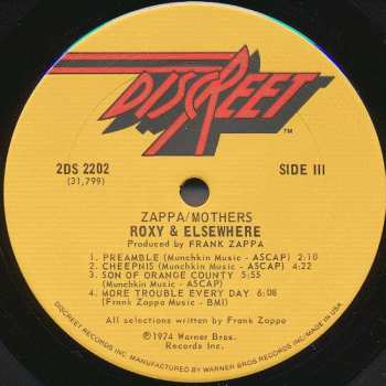 2LP Frank Zappa: Roxy & Elsewhere