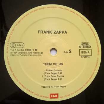 2LP Frank Zappa: Them Or Us