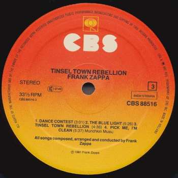 2LP Frank Zappa: Tinsel Town Rebellion
