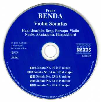 CD František Benda: Violin Sonatas