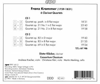 2CD František Vincenc Kramář - Krommer: 6 Clarinet Quartets