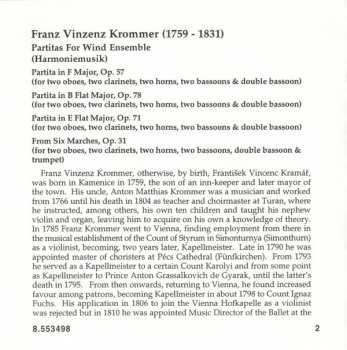 CD František Vincenc Kramář - Krommer: Partitas For Wind Ensemble (Harmonie Musik)