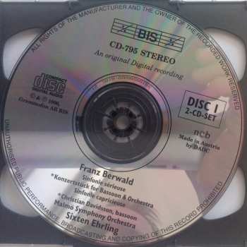 2CD Franz Berwald: The Four Symphonies - Konzertstück For Bassoon & Orchestra