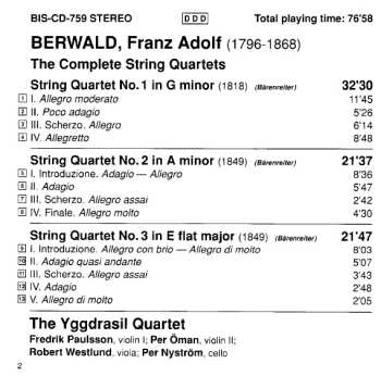 CD Franz Berwald: The Complete String Quartets
