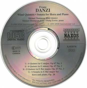CD Franz Danzi: Wind Quintets, Op. 67, Nos. 1-3