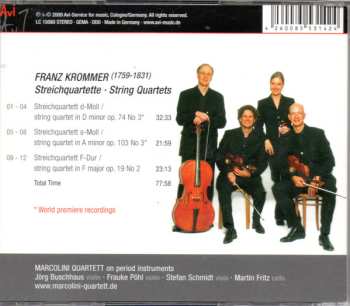 CD František Vincenc Kramář - Krommer: Franz Krommer String Quartets 