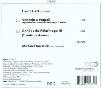 CD Franz Liszt: Années De Pèlerinage III / Venezia E Napoli 