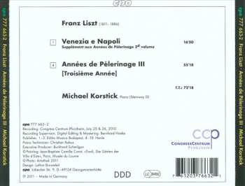 CD Franz Liszt: Années De Pèlerinage III / Venezia E Napoli 