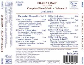 CD Franz Liszt: Complete Piano Music • Volume 12: Hungarian Rhapsodies, Volume 1