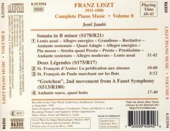 CD Franz Liszt: Complete Piano Music • Volume 8 - Sonata In B Minor • Deux Légends • Gretchen