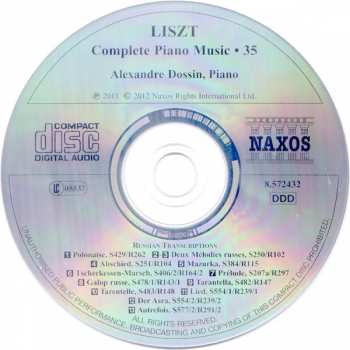 CD Franz Liszt: Russian Transcriptions