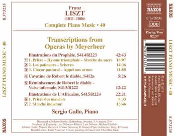 CD Franz Liszt: Transcriptions From Operas By Meyerbeer