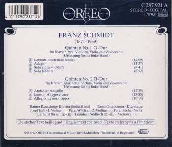 CD Franz Schmidt: Quintette No. 1 G-Dur / No. 2 B-Dur