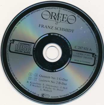 CD Franz Schmidt: Quintette No. 1 G-Dur / No. 2 B-Dur