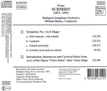 CD Franz Schmidt: Symphony No. 1 • “Notre Dame” - Interlude & Carnival Music