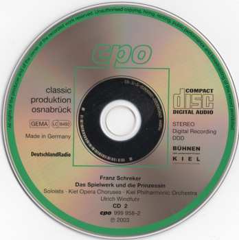 2CD Franz Schreker: Das Spielwerk Und Die Prinzessin