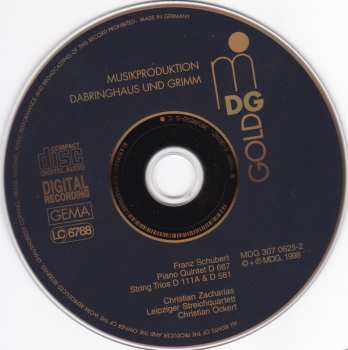 CD Franz Schubert: Piano Quintet D667 (Forelle) / String Trios D 581 & D 111A (Fragment)