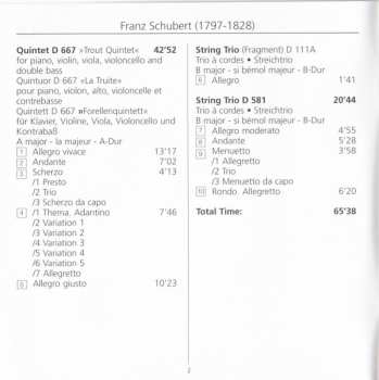 CD Franz Schubert: Piano Quintet D667 (Forelle) / String Trios D 581 & D 111A (Fragment)