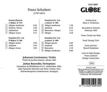 CD Franz Schubert: Duo In A / 3 Sonatinas