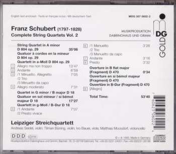 CD Franz Schubert: Complete String Quartets (String Quartet A Minor Op. 29 ∙ D 804 / String Quartet G Minor /B Flat Major ∙ D 18 / Overture B Flat Major (Fragment) ∙ D 470)