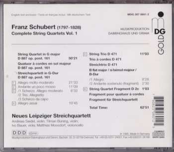 CD Franz Schubert: Complete String Quartets (String Quartet G Major ∙ D 887 / String Trio B Major ∙ D 417 / Fragment ∙ D 2c)