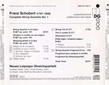 CD Franz Schubert: Complete String Quartets (String Quartet G Major ∙ D 887 / String Trio B Major ∙ D 417 / Fragment ∙ D 2c)
