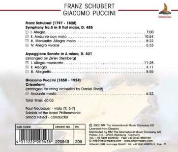 CD Giacomo Puccini: Symphony No.5 :  Arpegione Sonata : Crisantemi