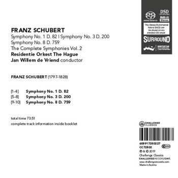 CD Franz Schubert: The Complete Symphonies Vol. 2 Symphony No.1, D.82 / Symphony No.3 D.200 / Symphony No.8 D.759