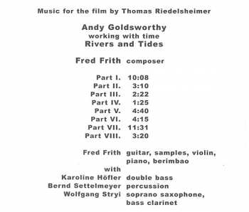 CD Fred Frith: Rivers And Tides { Working With Time