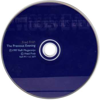 CD Fred Frith: The Previous Evening