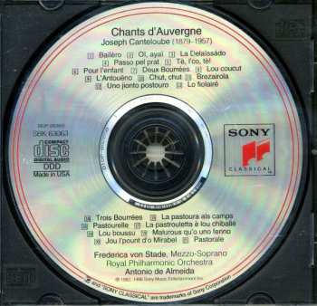 CD Frederica von Stade: Songs Of The Auvergne