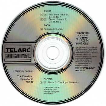 CD Johann Sebastian Bach: Suite No. 1 In E-Flat /Suite No. 2 In F / Music For The Royal Fireworks / Fantasia In G