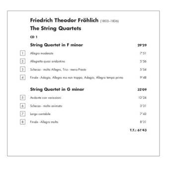 2CD Friedrich Theodor Fröhlich: Complete String Quartets
